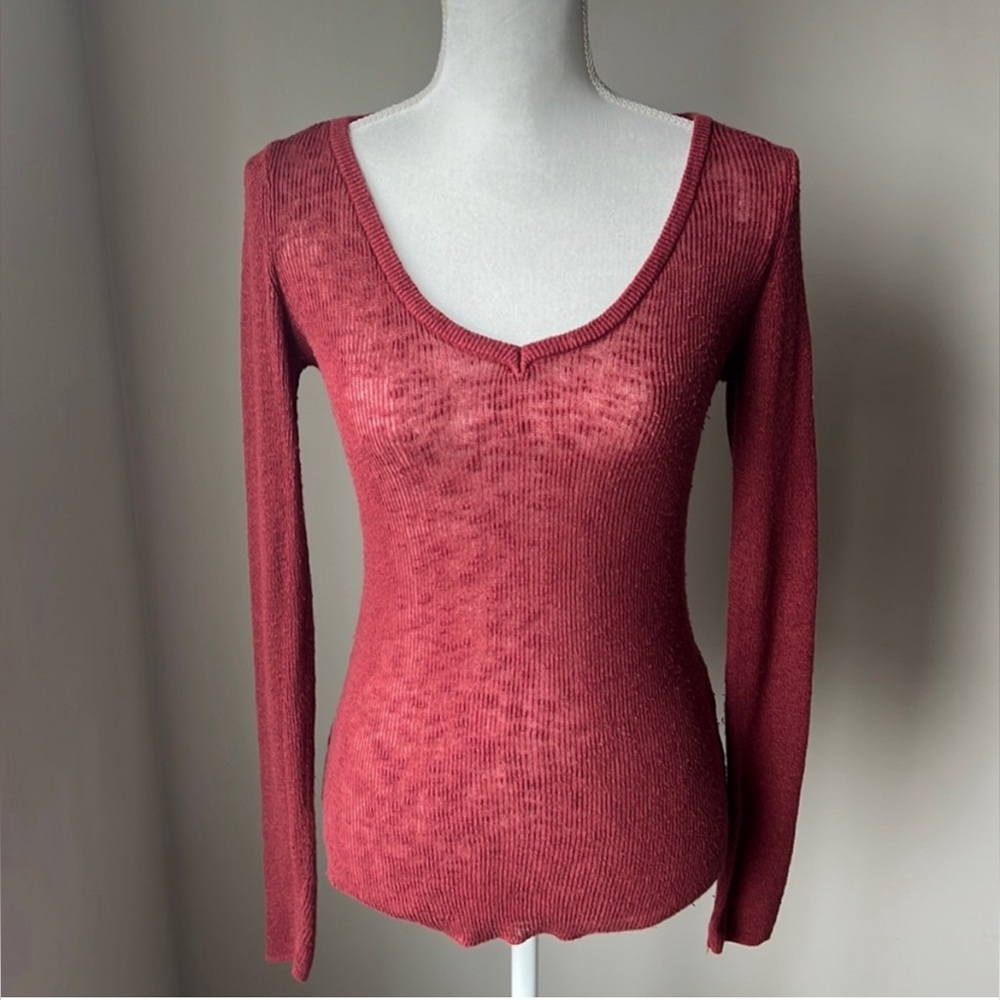 Dynamite - Dark Red V-Neck Sweater